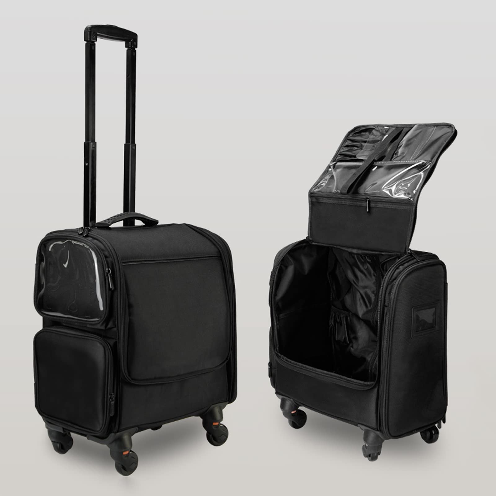 Valigetta per Trucco con Ruote, Zaino per Trucco Trolley per truccatori Professionali, Valigia per Cosmetici Multifunzionale, Trolley per Cosmetici in Tessuto Oxford, con Ruote girevoli a