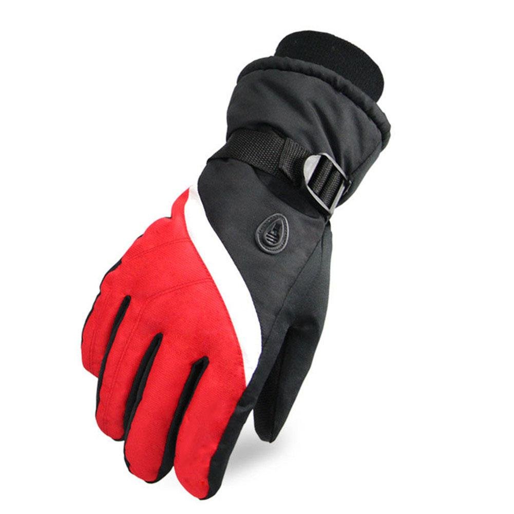 Ski Snowboard Gloves for Men Winter Cold Weather Motorcycle Snowmobile Warm Gloves, red, F