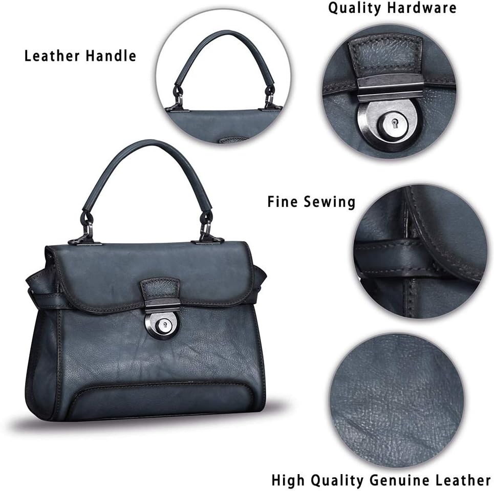 Genuine Leather Purses and Handbags for Women Vintage Real Leather Shoulder Bag Crossbody Purses Satchel Bag with Strap - Image 6