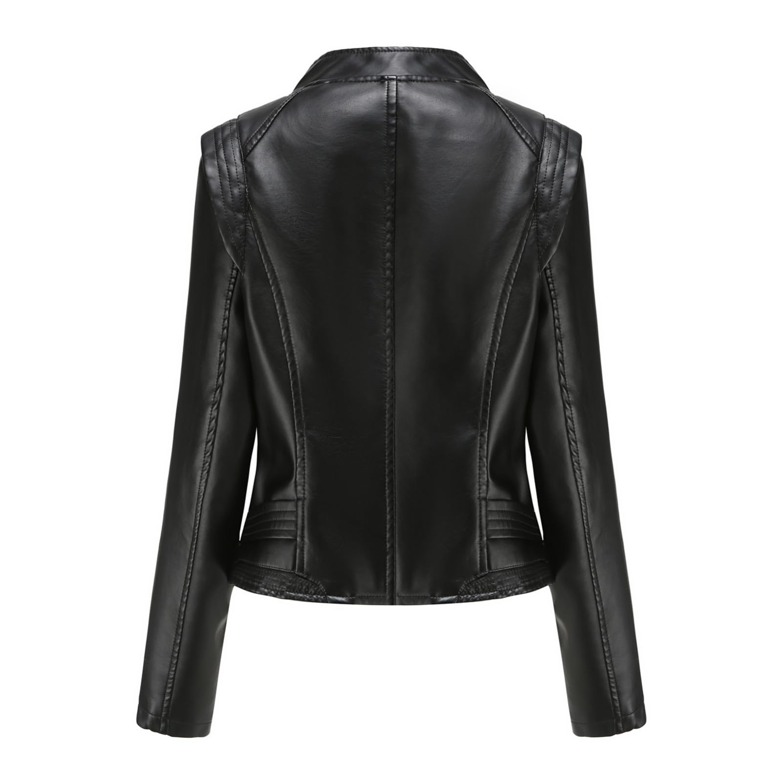 Lederjacke Damen Leather Jacket Woman Bomberjacke Slim Fit Bikerjacke Kunstleder Streetwear Übergangsjacke Kunstlederjacke Alltag Kurzjacke Langarm Mit Taschen