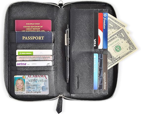 Exos Gear Women’s Large Capacity Clutch Travel Wallet w/Removable Strap (Black)3
