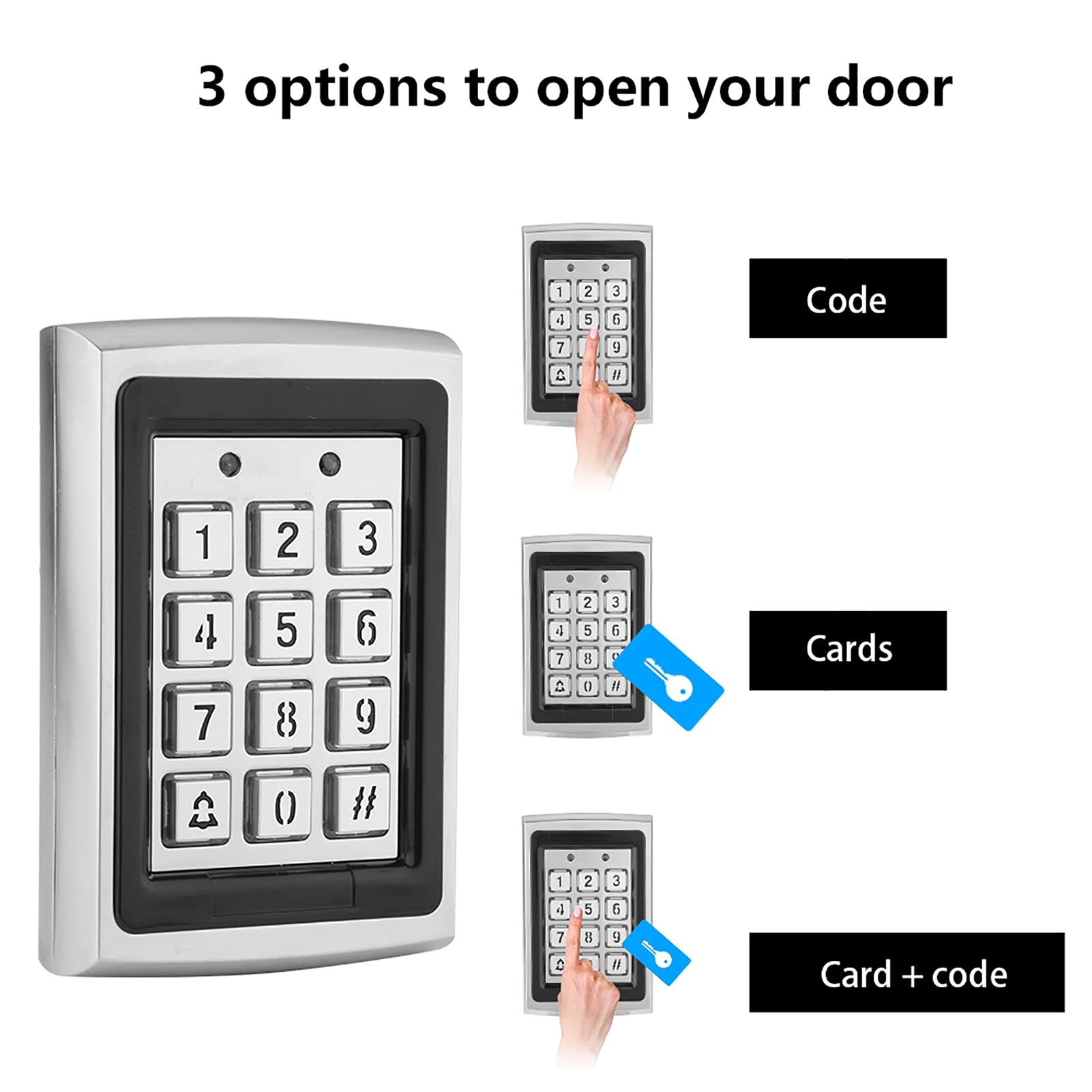 Sonew Codeschloss, Tastatur Zugangskontrolle, T6 Touch tür Zutrittskontrolle 125KHz Reader RFID Karte Sicherheitstür Zutrittskontrolle für Haus
