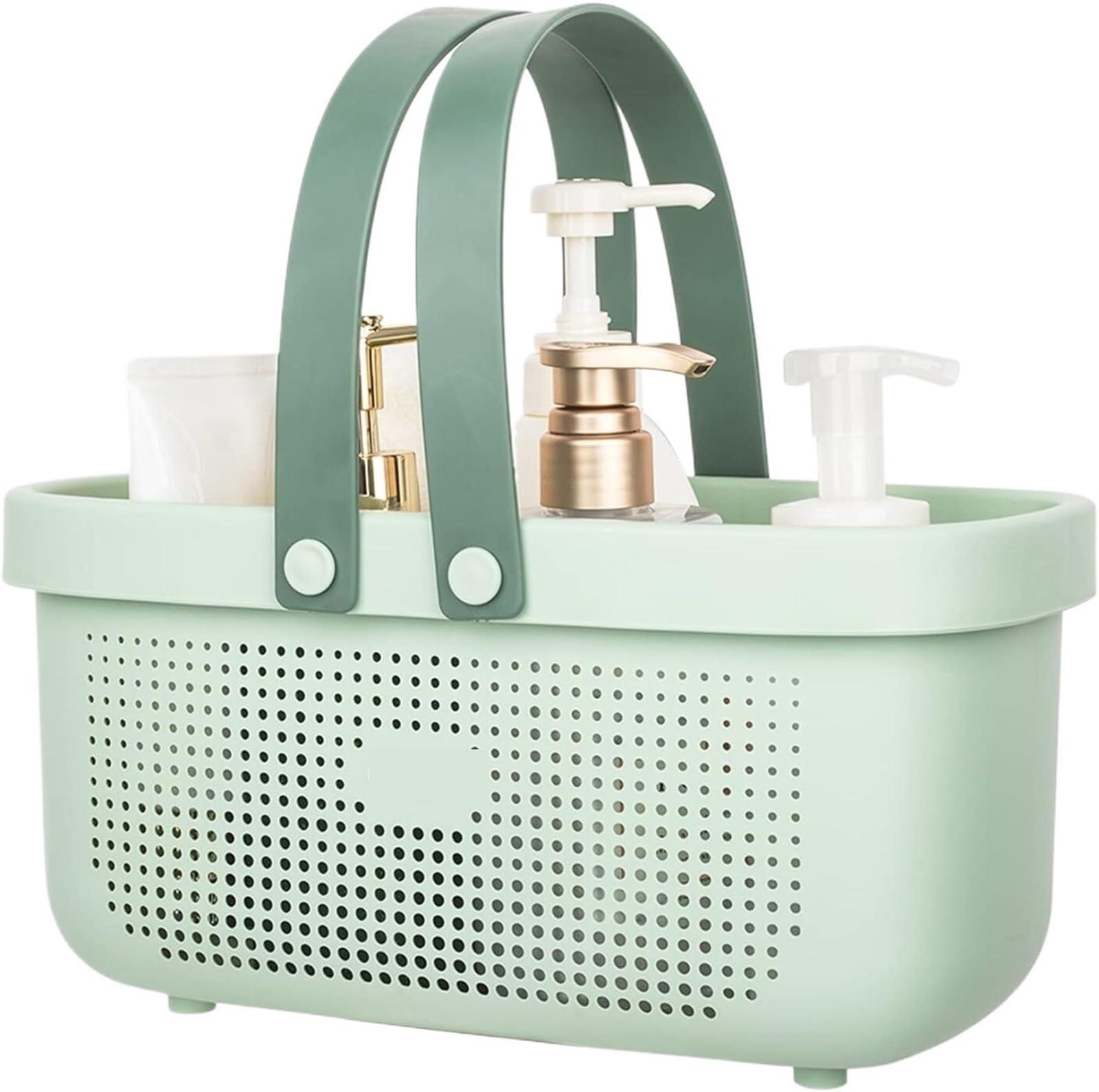 WSQHAO Portable Shower Basket With Handle, Bath Tote Dries Quickly With Drainage Holes For Bathroom Dormitory for Shower(Color1)