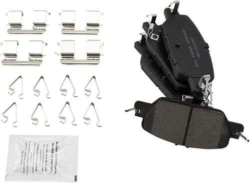 Miniatura 6 de TRQ Kit de pastillas de freno y rotores de rendimiento delantero y trasero, kit químico de freno, pastillas de freno, rotores de freno de cerámica