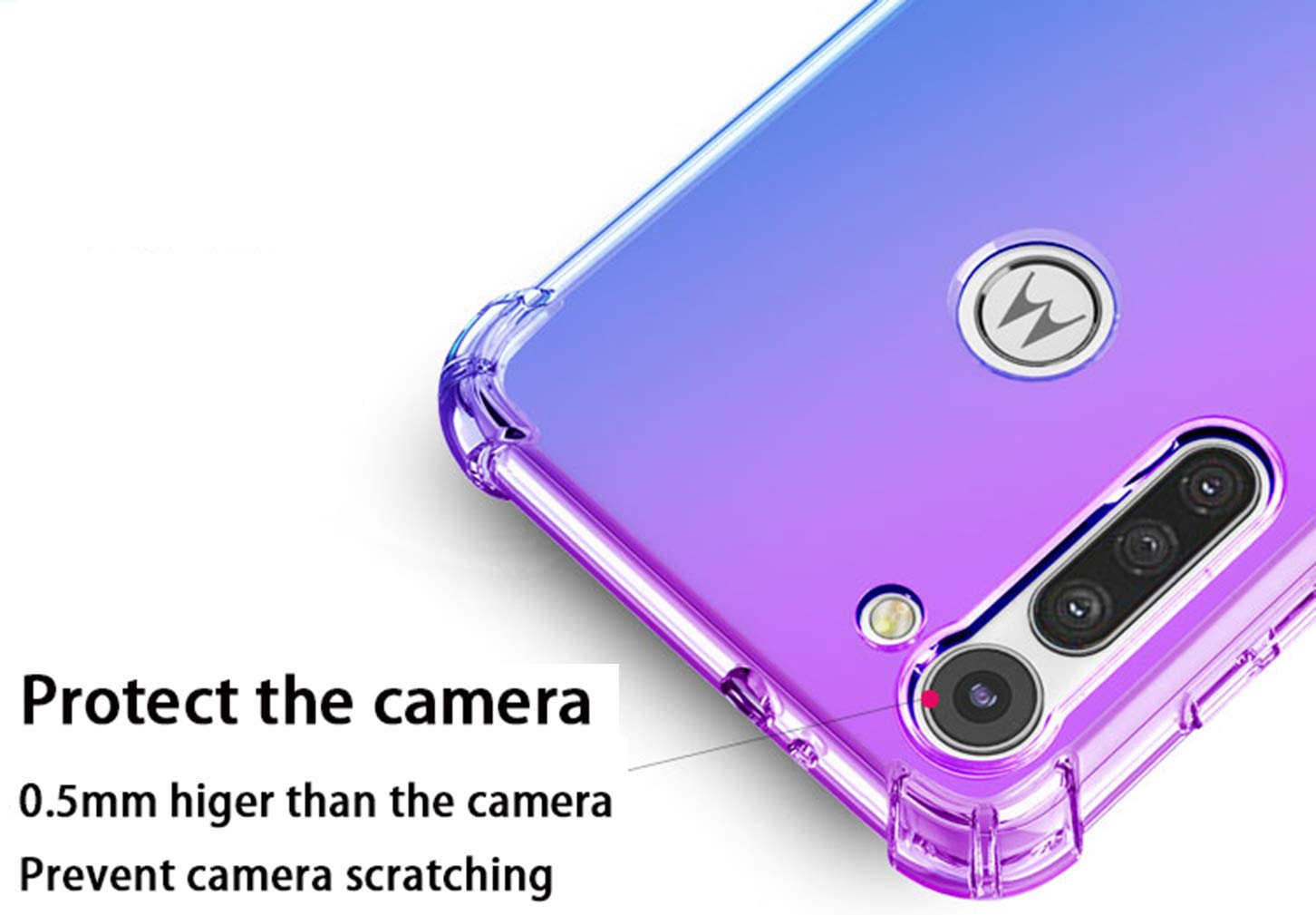 HAOYE Cover Per Motorola Moto G8 Power – Custodia TPU Gradiente Oro Nero – Antiurto Con Angoli Rinforzati