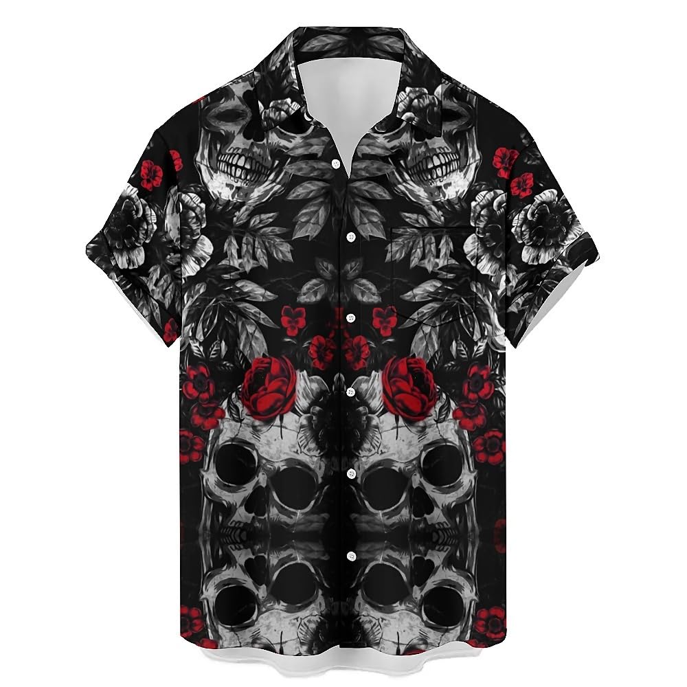 Mens Button Down Short Sleeve Shirt Shirt Collar Abstract Printed Shirts Casual Beach Tops