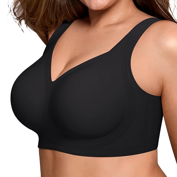 Bras for Women Supportive Wireless Push Up Bra Full Coverage No Underwear Seamless Plus Size for Older Women