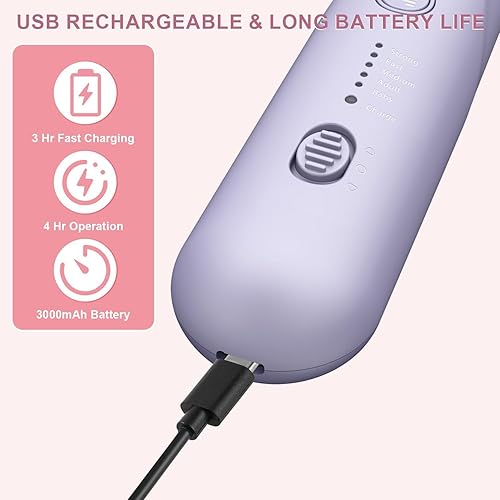 Miniatura 10 de Juego de lima de uñas eléctrica 18 en 1, manicura profesional 8 en 1 y kit de pedicura 10 en 1, kit de taladro eléctrico LED inalámbrico, molinillo