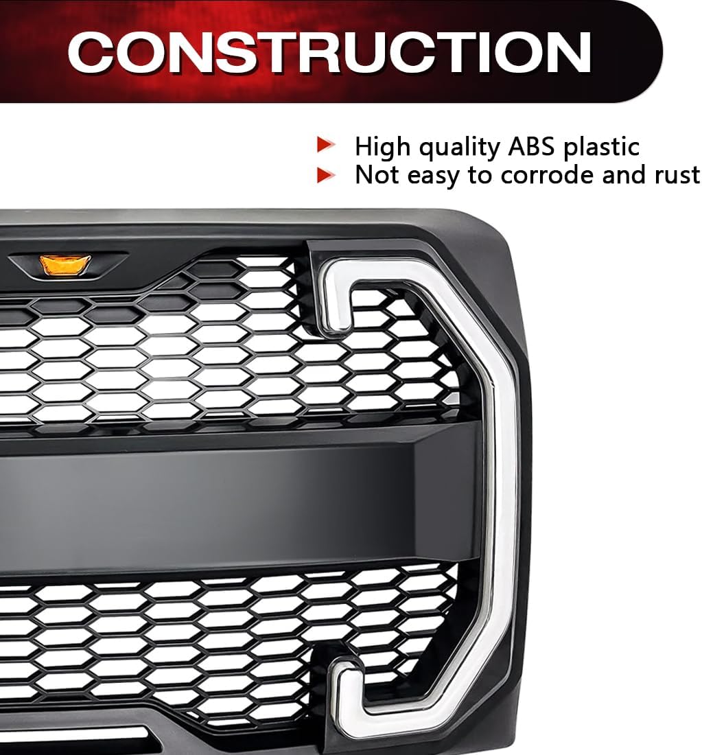 EOMD Front Grill Compatible with 2009-2014 F150 w/DRL & Turn Signal Lights Matte Black