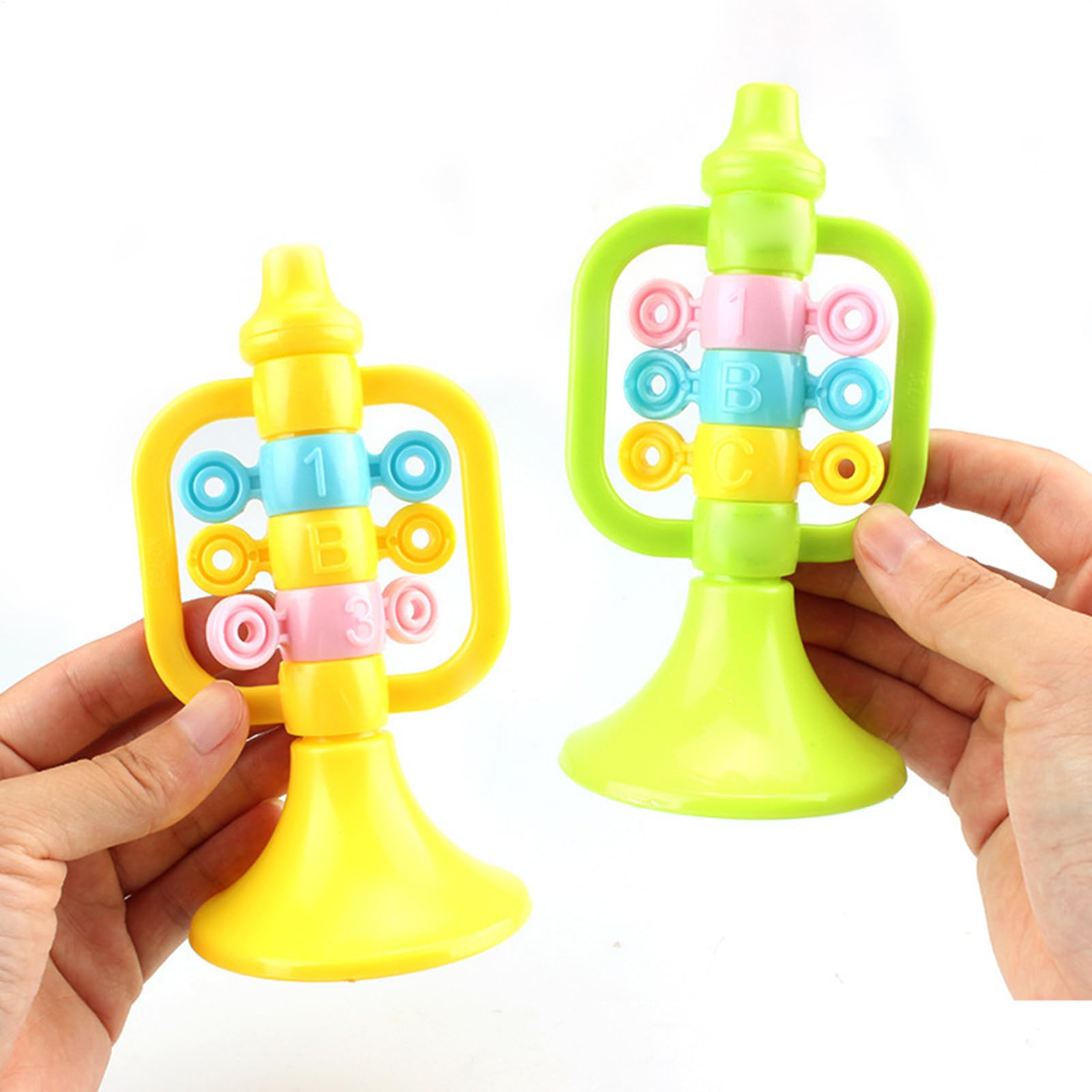 Trumpet Horn for Kids, Cartoon Air Horn Instrument, ABS Puzzle Enlightenment Trumpet Music Toys for School, Dancing, Home, Karaoke, and Party Performance, 2.76x5.51 Inches