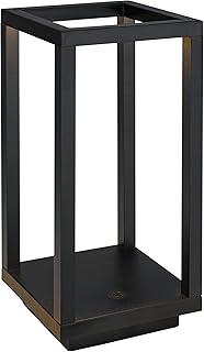 BRILONER - LED Tischlampe kabellos IP44 mit Touch, dimmbar, CCT, Akku & Lichtquelle tauschbar, LED Laterne, Tischleuchte, Akku Lampe, Terrasse, Outdoor Lampe, 10x10x22 cm, Schwarz