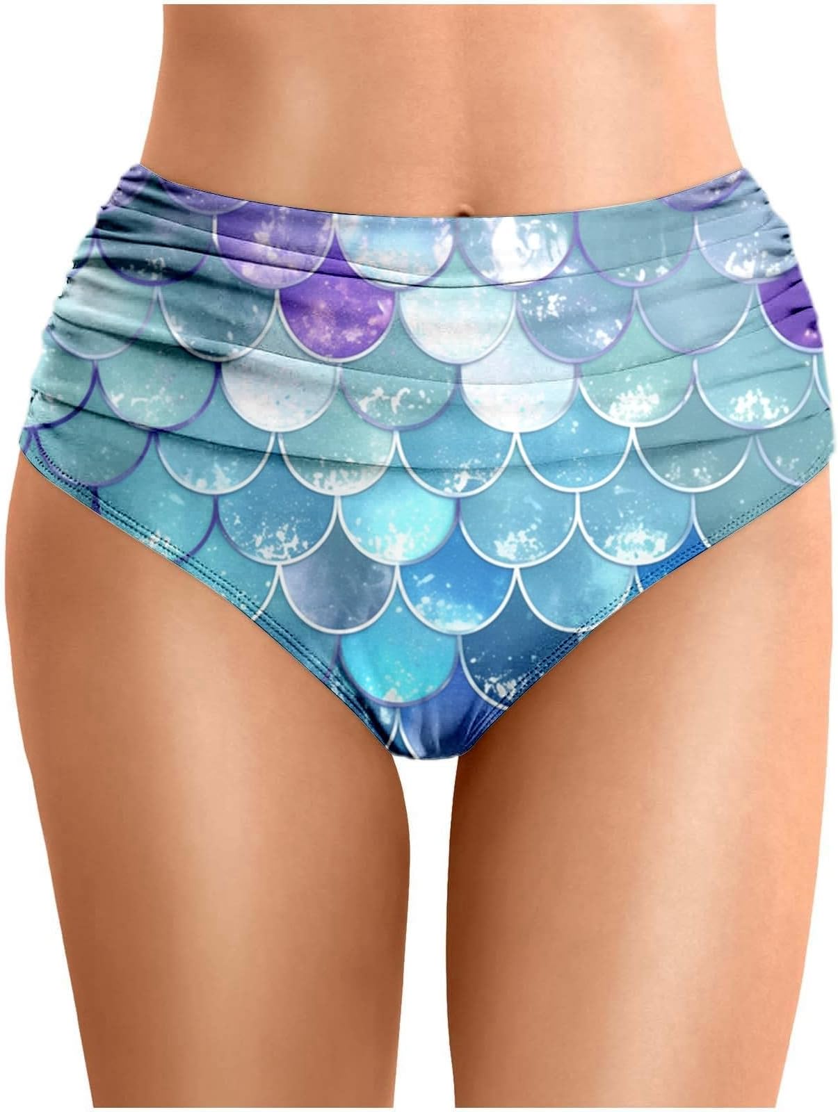 High Waisted Tummy Control Swim Shorts for Women - Ladies Retro Bikini Bottoms UK