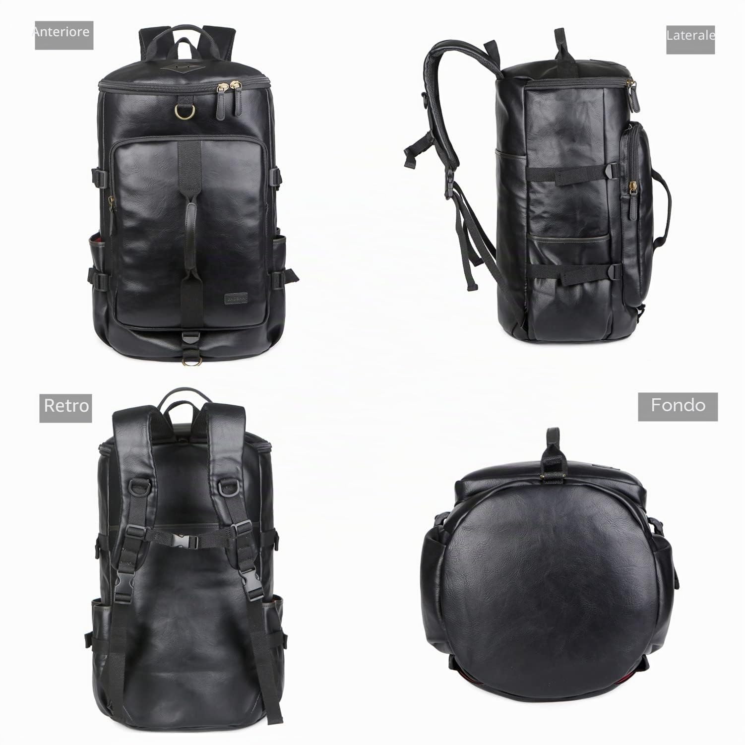 BAOSHA HB-26 Borsone da Uomo in Pelle a 3 Vie per Viaggio, Escursionismo, Fine Settimana - Zaino Convertibile, Borsa Tote, Tracolla