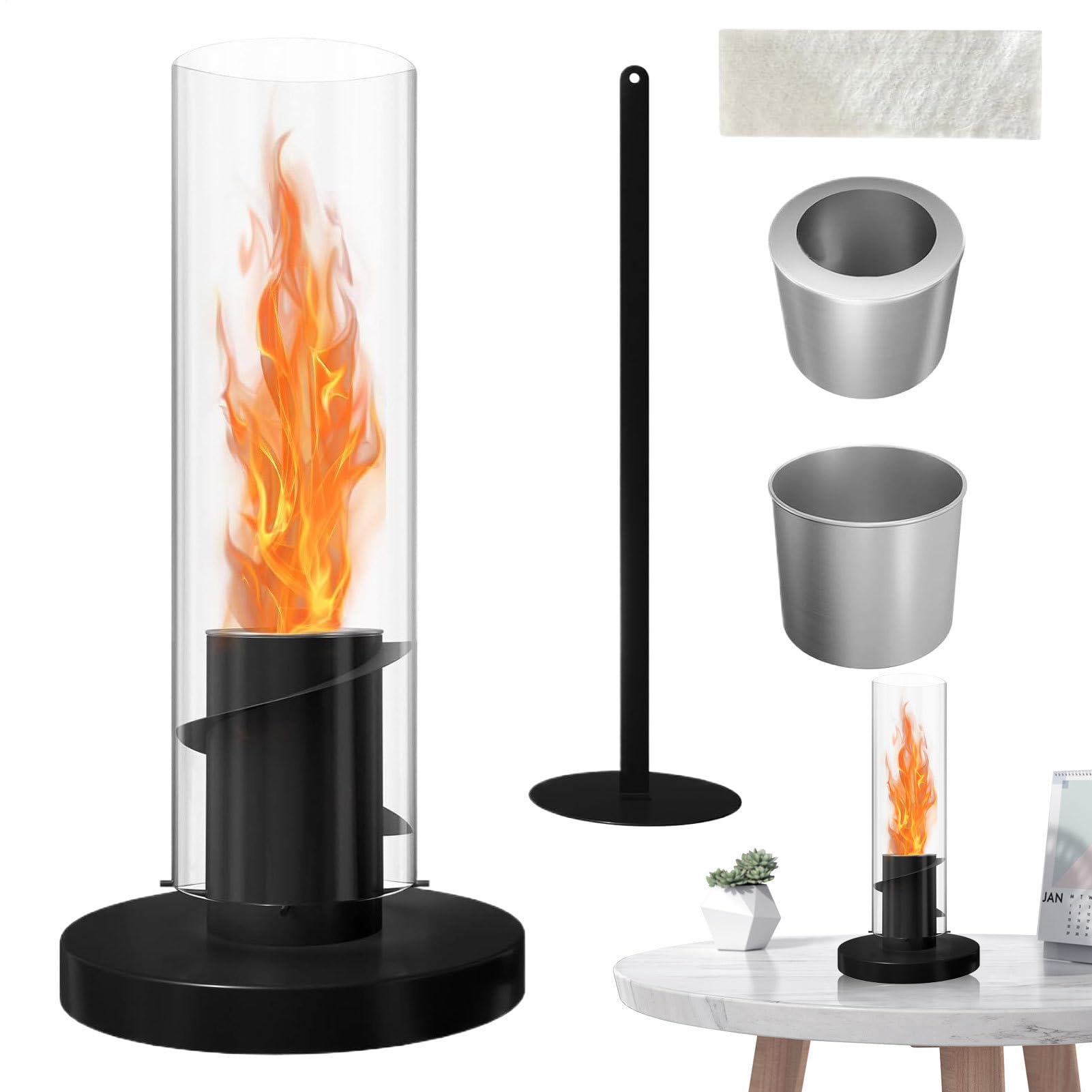 lyanny Lampada da Tavolo per Camera da 1 Set Luce Decorativa Da Tavolo | A Fiamma Rotante Per La Casa, Camera Da , Comodino, Balcone, Inaugurazione Casa, Feste Di Compleanno, Serate Cinema