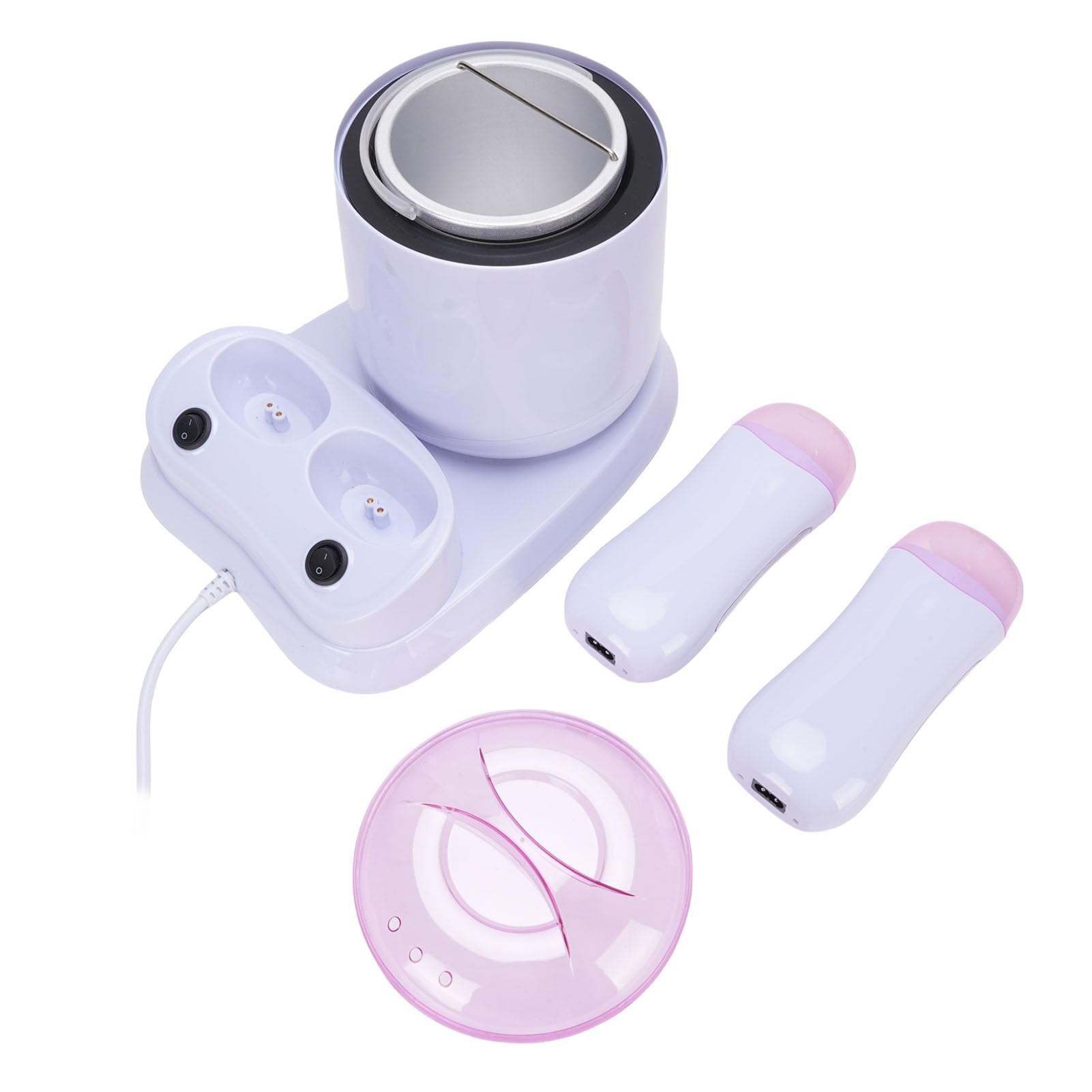 Scaldacera Elettrico Roll On Antiscottatura Professionale con Doppie Cartucce 180W Ad Alta Potenza a Fusione Rapida per Uso Domestico in Salone Coperchio Plastica (Spina europea 220 V)