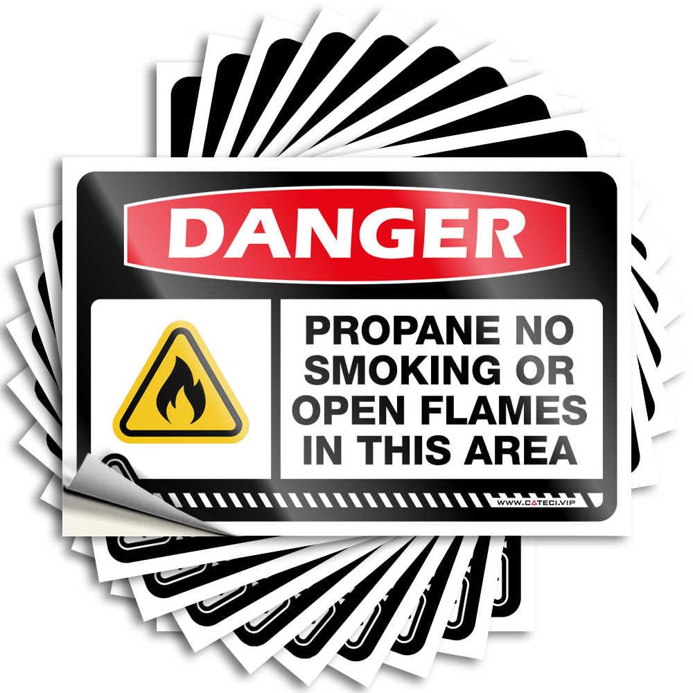 Decal Mens Vinyl Sticker | Danger Propane No Smoking Or Open Flames in This Area Plastic for Best Use(6X9CM)