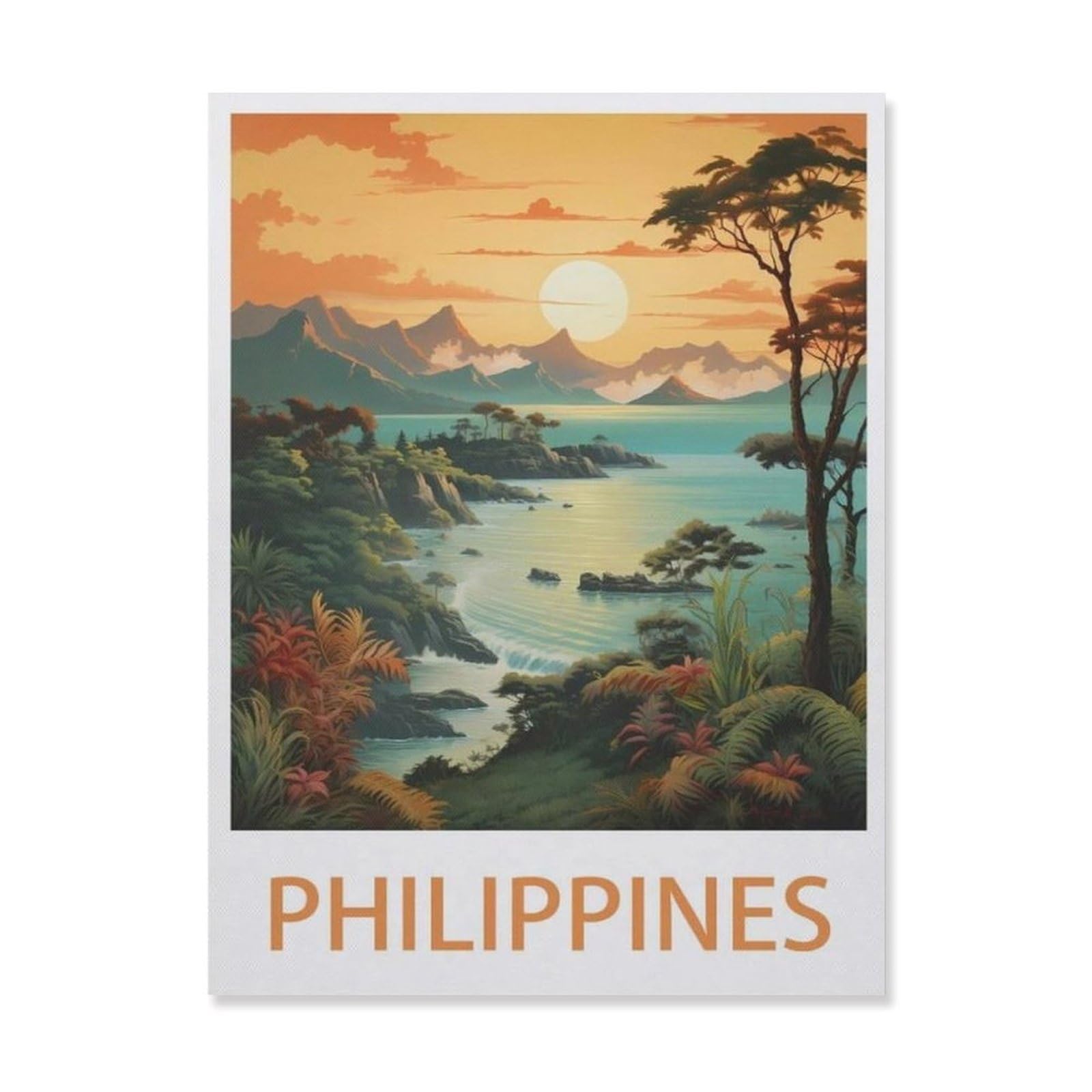Beayodkp A2 Paint By Numbers For Adults，Philippines，Paint By Numbers For Adults Beginners,Acrylic Simple Paint By Number Canvas For Gift Decoration(20X30cm) 7.8X11.8 Inches-Ef26