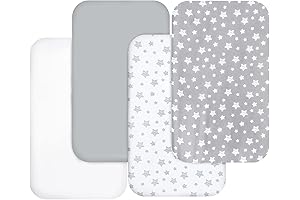 Soft Flannel Bassinet Sheets for Baby Boys and Girls - 4-Pack of...