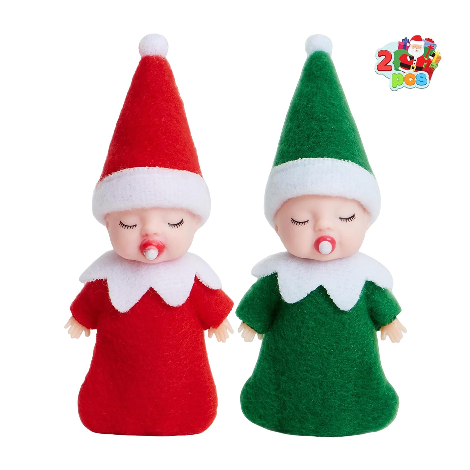2pcs Christmas Elf Baby Mini Dolls,Christmas Baby Elves Twins Cute Little Elfs,Naughty Tiny Baby Elf Doll Novelty Toys Christmas Tradition Small Dolls for Girls Boys Kids Gift Xmas Stocking Stuffers