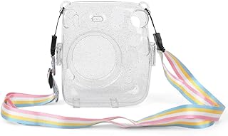 Capa protetora para câmera, capa protetora para câmera instantânea à prova de arranhões à prova de poeira para câmera instantânea Mini11 para viagem(Concha de glitter transparente)