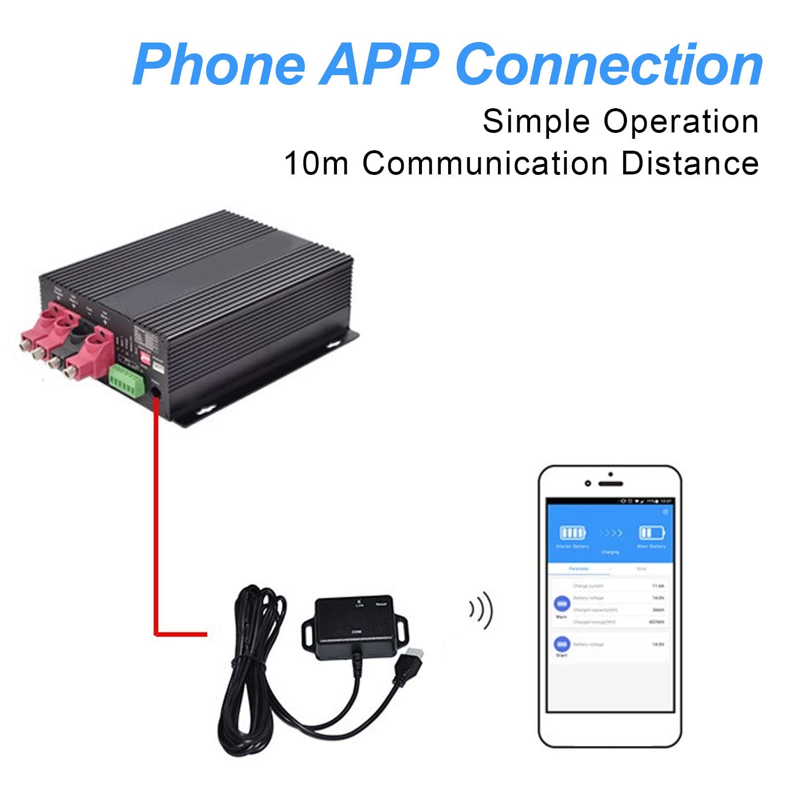 Solar Controller Bluetooth Module, Real Time Data Display, 10m Bluetooth Distance, ABS Material, for Connect APP (BT10)