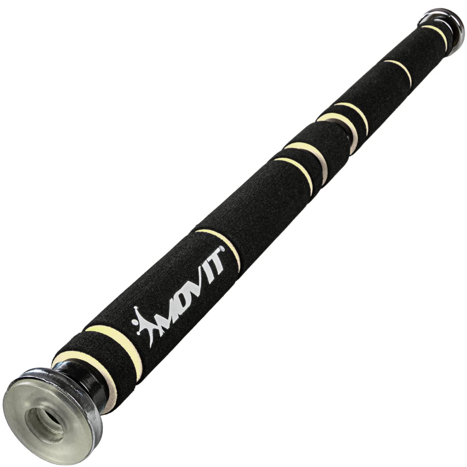 MOVIT Barre de traction de porte à visser, réglable en continu (62,5-100 cm), charge maximale 350 kg, élastiques latéraux transparents, XXL Softgrip, 3 variantes de couleur