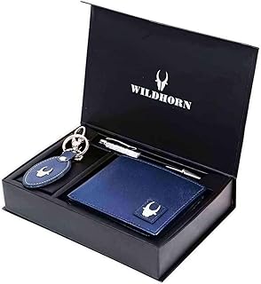 WildHorn® RFID Protected Genuine Leather Wallet,Keychain & Pen Combo for Men