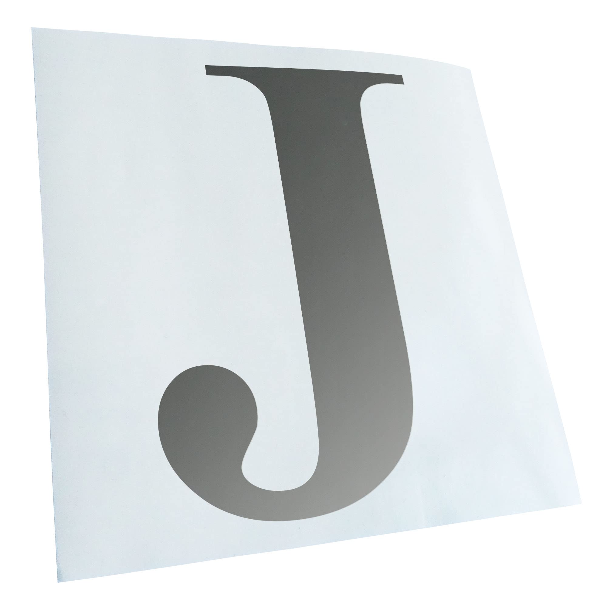 Kiwistar Letter J - Alphabet 10 x 7 cm in 15 Colours - Neon + Chrome Sticker