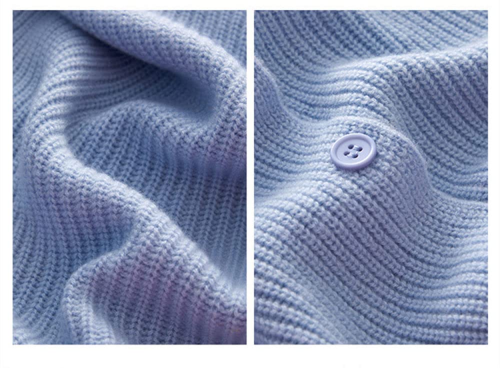 Cárdigan para Mujer Cárdigan de Lana de Punto para Mujer Abrigo Retro Azul con Solapa Suéteres Cárdigan de Manga Larga con Botones Y Frente Abierto Cárdigan de Invierno de Punto Suave Chaqueta para U