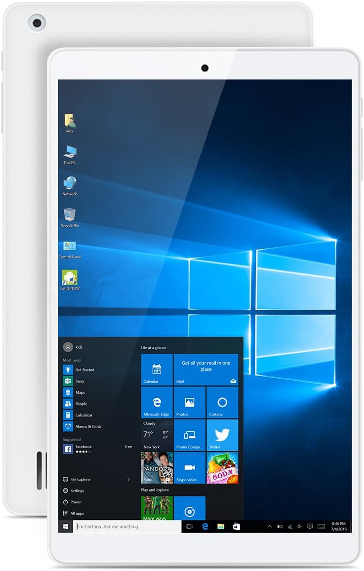 Teclast X80 Pro 8" Windows 10 & Android 5.1 Dual OS Tablet PC, Intel Cherry Trail Z8300 Quad-Core 2GB RAM 32GB ROM Tablet with Dual Camera (2.0MP/2.0MP) G-sensor Wifi Bluetooth 4.0 OTG Micro HDMI 1200x1920 IPS Screen Tablet Computer - White [Best Gift for Father's Day]