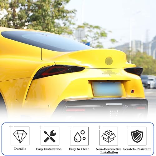 Miniatura 5 de Cubierta de luz trasera de automóvil para Toyota Supra GR A90 A91 MK5 2019-2025, cubierta de carcasa de luz trasera ahumada, moldura de protección