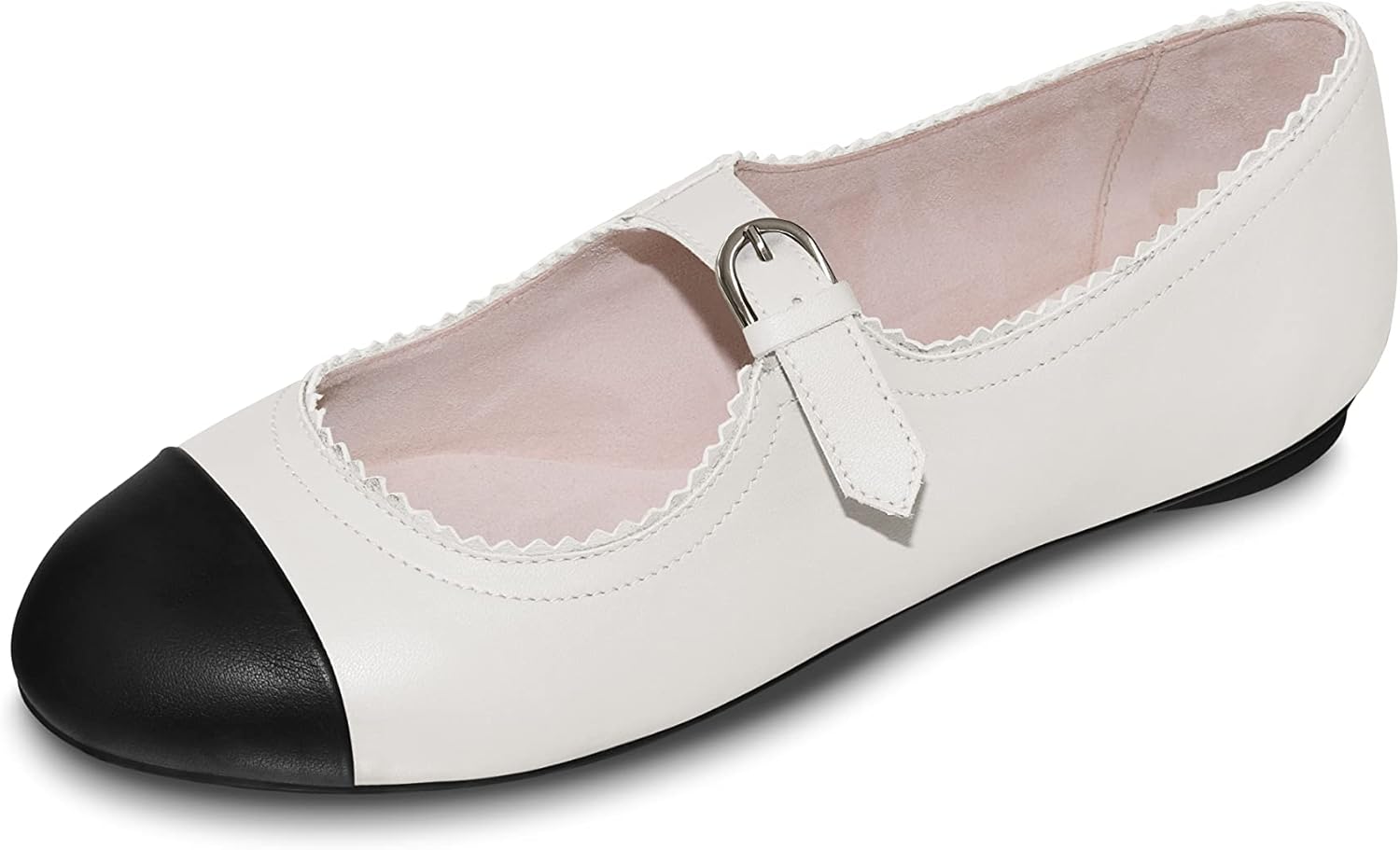 Bloch Women's Cassiopeia Ballet Flat, White/Black, 9.5