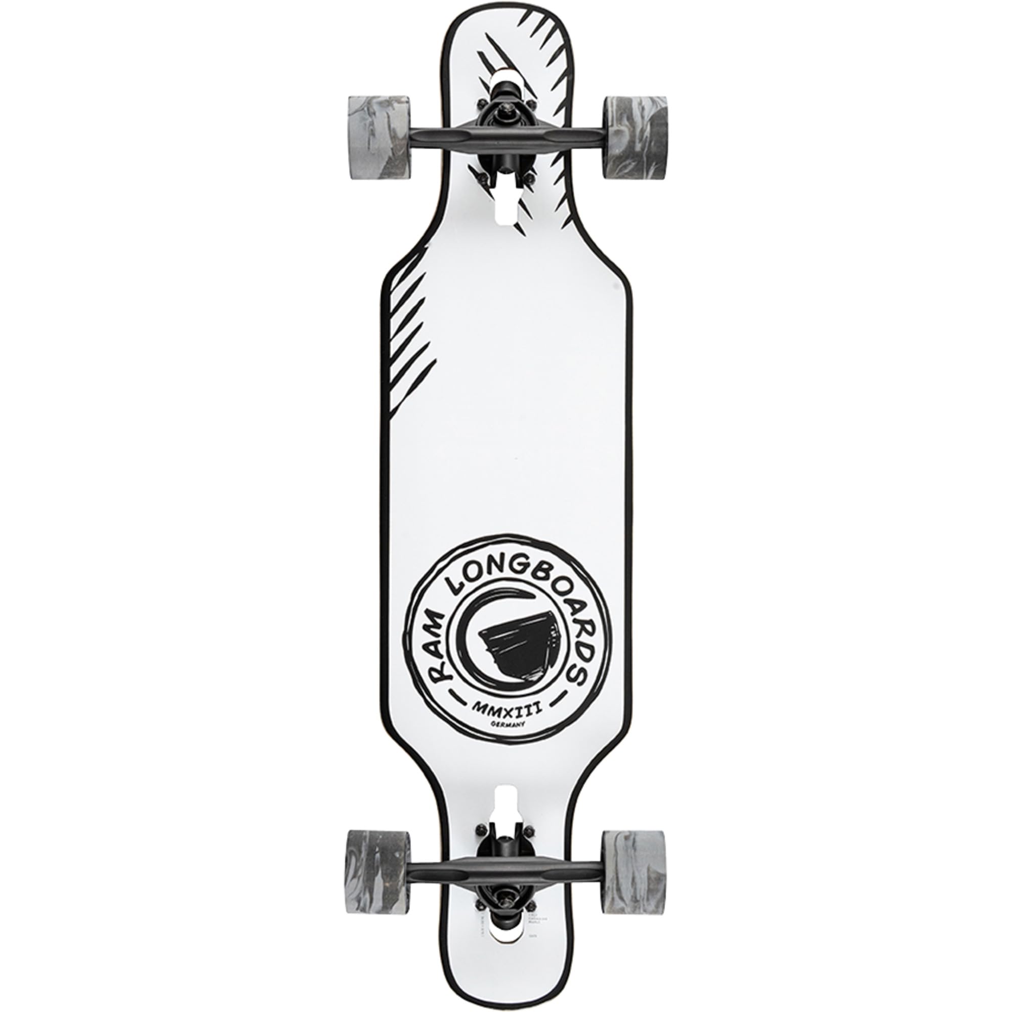 Ram Longboard Vexo 34" deska drewniana dla dorosłych, klon, deska biała