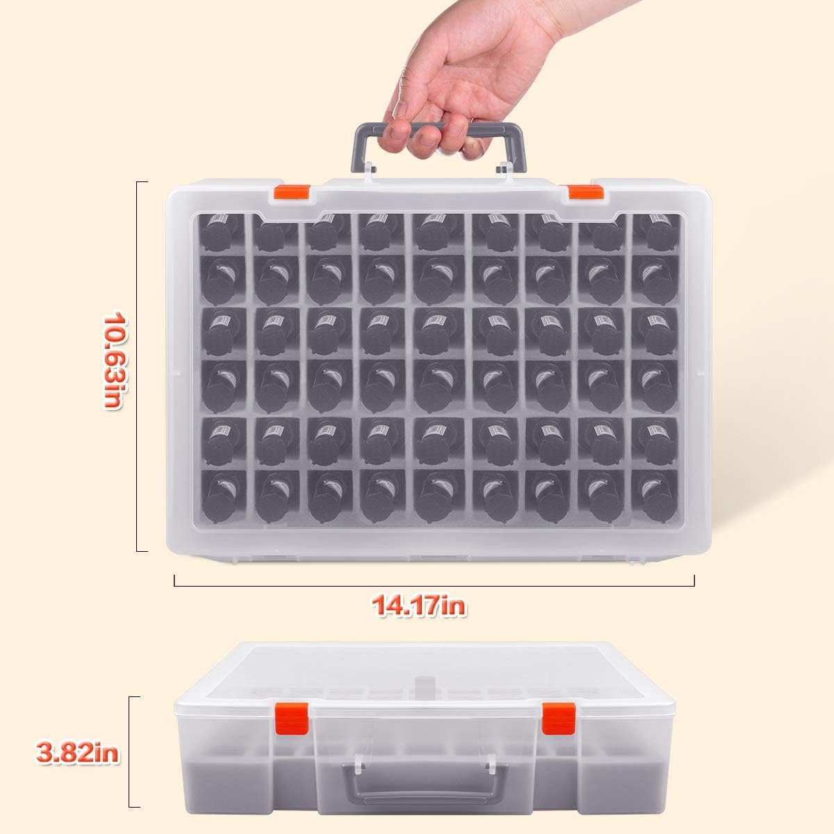 ALCYON Soporte y Organizador Universal para Esmalte de uñas Que Contiene 54 Botellas para Gellen, para Beetles, para Sally Hansen, para OPI, para Essie y Otros esmaltes de uñas (Solo una Funda)
