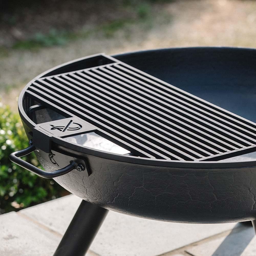 Ash & Ember 36" Half Grill Grate for Ellipse & Hemisphere Fire Pits, Half-Moon Heavy-Duty Steel Cooking Grate with High-Temp Food-Grade Coating for Outdoor Woodburning Pits