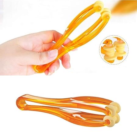 AHCS 2 Pieces Hand Roller Massager Hand Circulation Massage Roller Tool, Handheld Stress Relief Double Rubber Joint Roller Massager