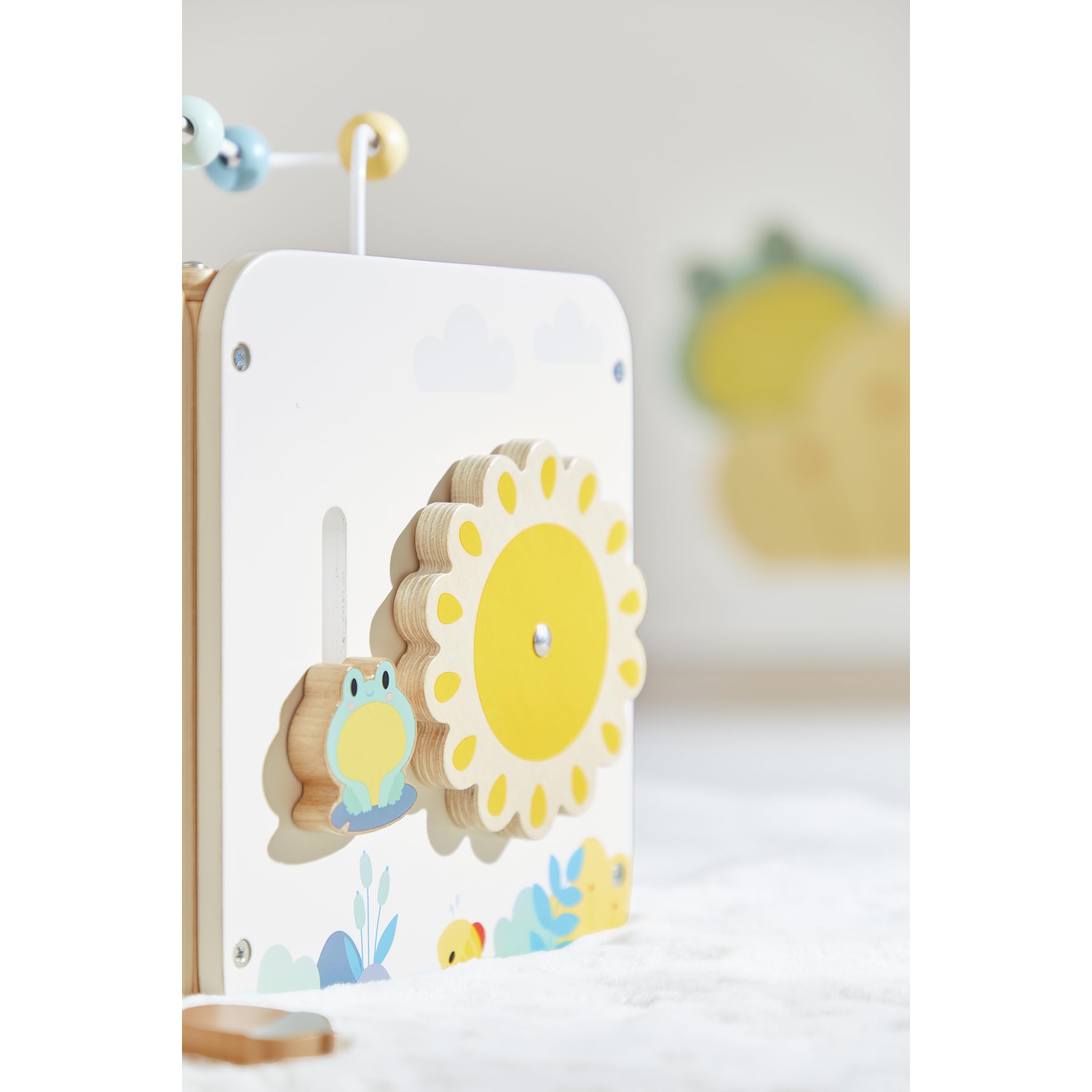 Janod - Grand Cube Multi-Activités en Bois - 8 Activités pour Enfant et Bébé - Jouet d'Éveil - Développement Motricité Fine - Jouet en Bois - Dès 18 Mois