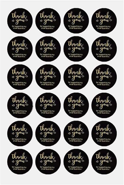 504 Pcs Thank You StickersRound Personalised Thank You Stickers Label with Gold Foil,Use for Gifts Bags, Envelopes, Bubble Mailers, Wedding,Black