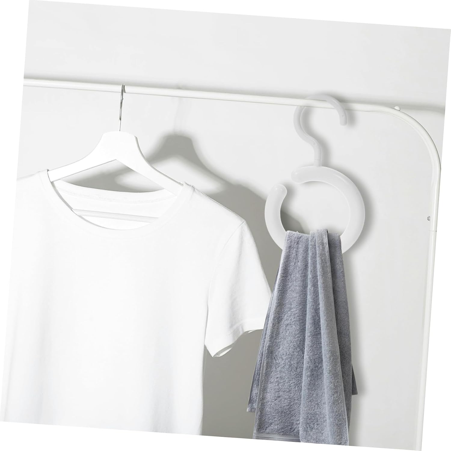 10pcs Round Scarf and Tie Hanger, Beige PP ABS Closet Organizer