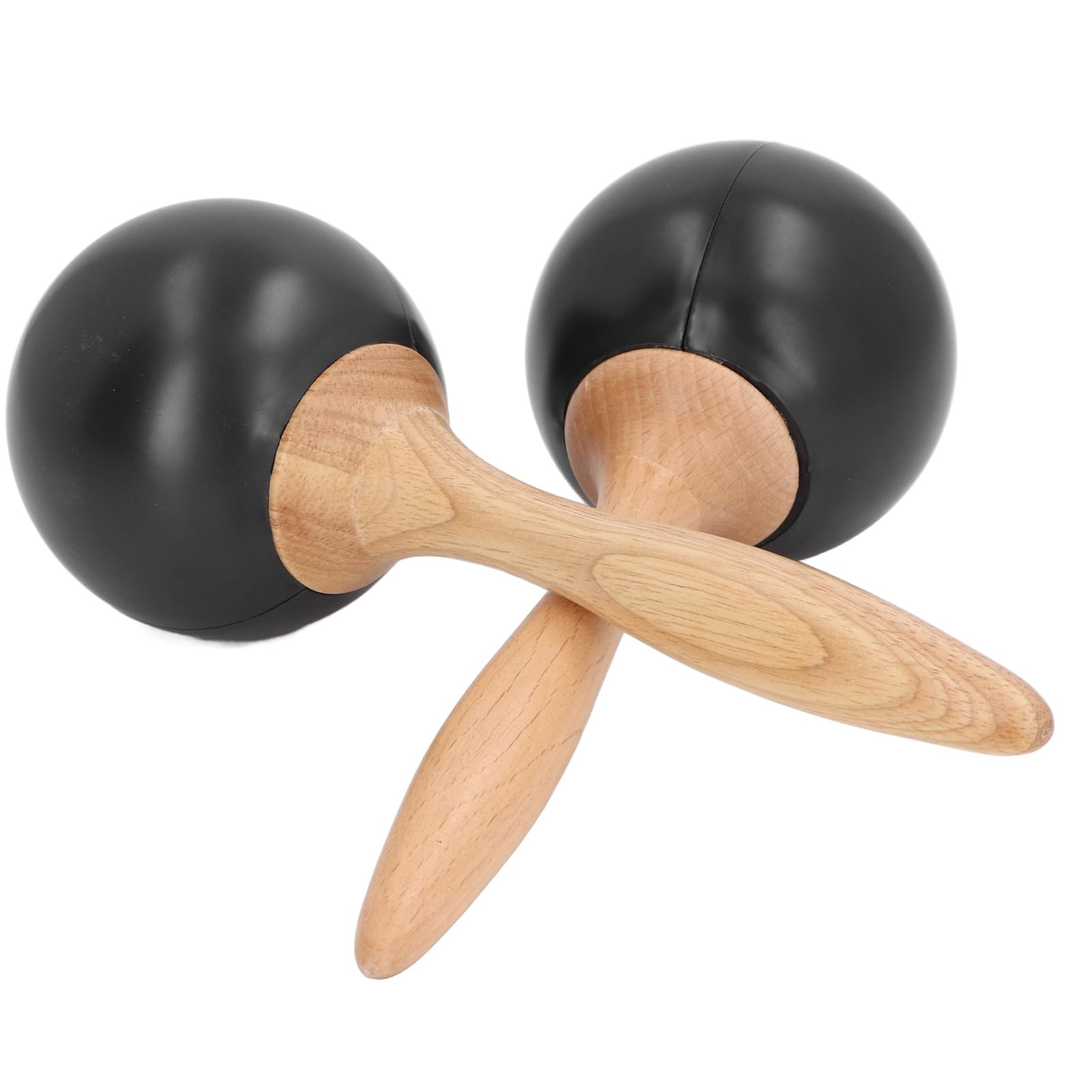 2PCS Adult Maracas Shaker Sand Hammer, Maracas Shaker with Wooden Handle Hand Percussion Toy for Party Concert Sand Hammer (Black Wood Color)