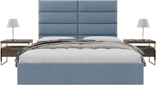 Miniatura 115 de Vänt - Paneles tapizados de cabecera para montar en la pared, diseño Isabelle, 60 x 23 pulgadas, configuración de 4 paneles individuales,