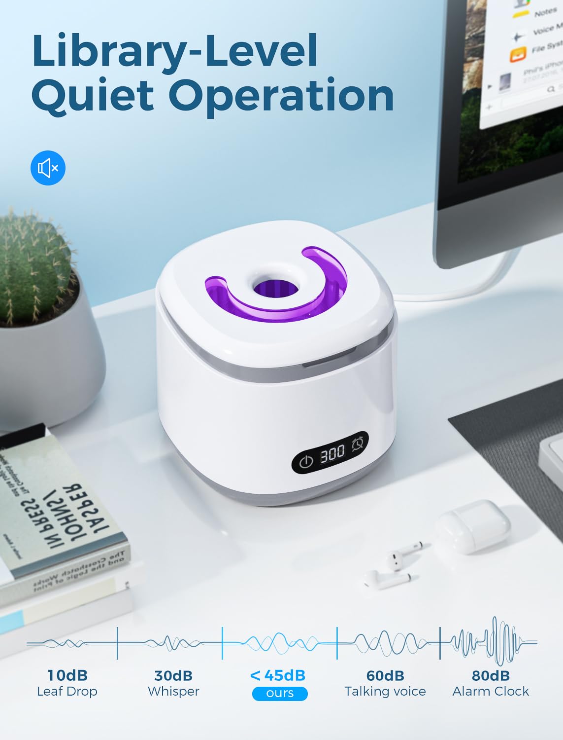 Estefanlo Nettoyeur de retenue à ultrasons, 45 kHz avec minuterie automatique numérique LED, nettoyeur à ultrasons de 200 ml avec 3 modes de nettoyage pour dentier, alignement, protège-dents, garde de
