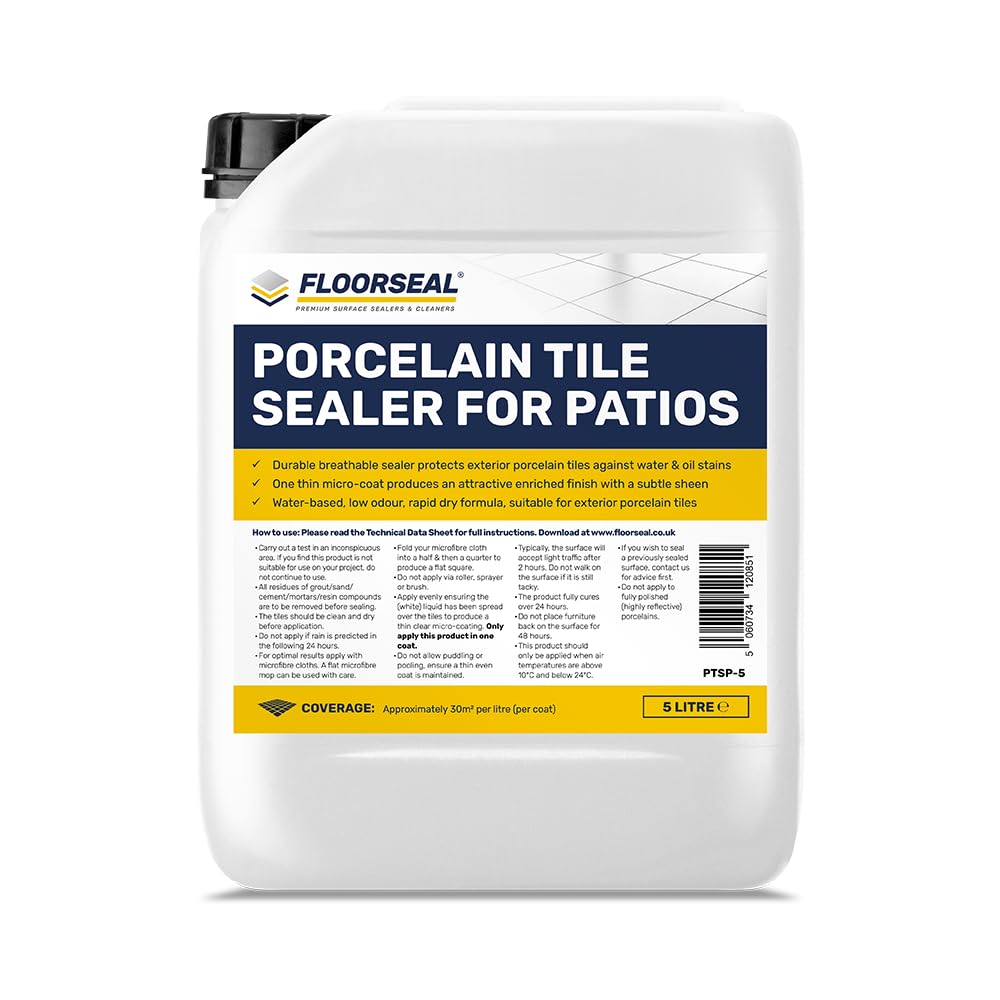 Porcelain Tile Sealer for Patios - Deepen Colour - Revive & Protect Outdoor Porcelains (5 Litre) — image 1