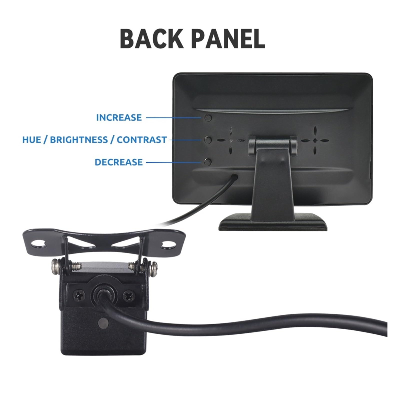 Tylna Kamera Samochodowa Z Monitorem 4,3 Cala Do Parkowania Pojazdu Cofania LED HD Ekranem LCD USB Łatwa Instalacja WyraźNy Obraz(430B-UCCL-4LED-6M)