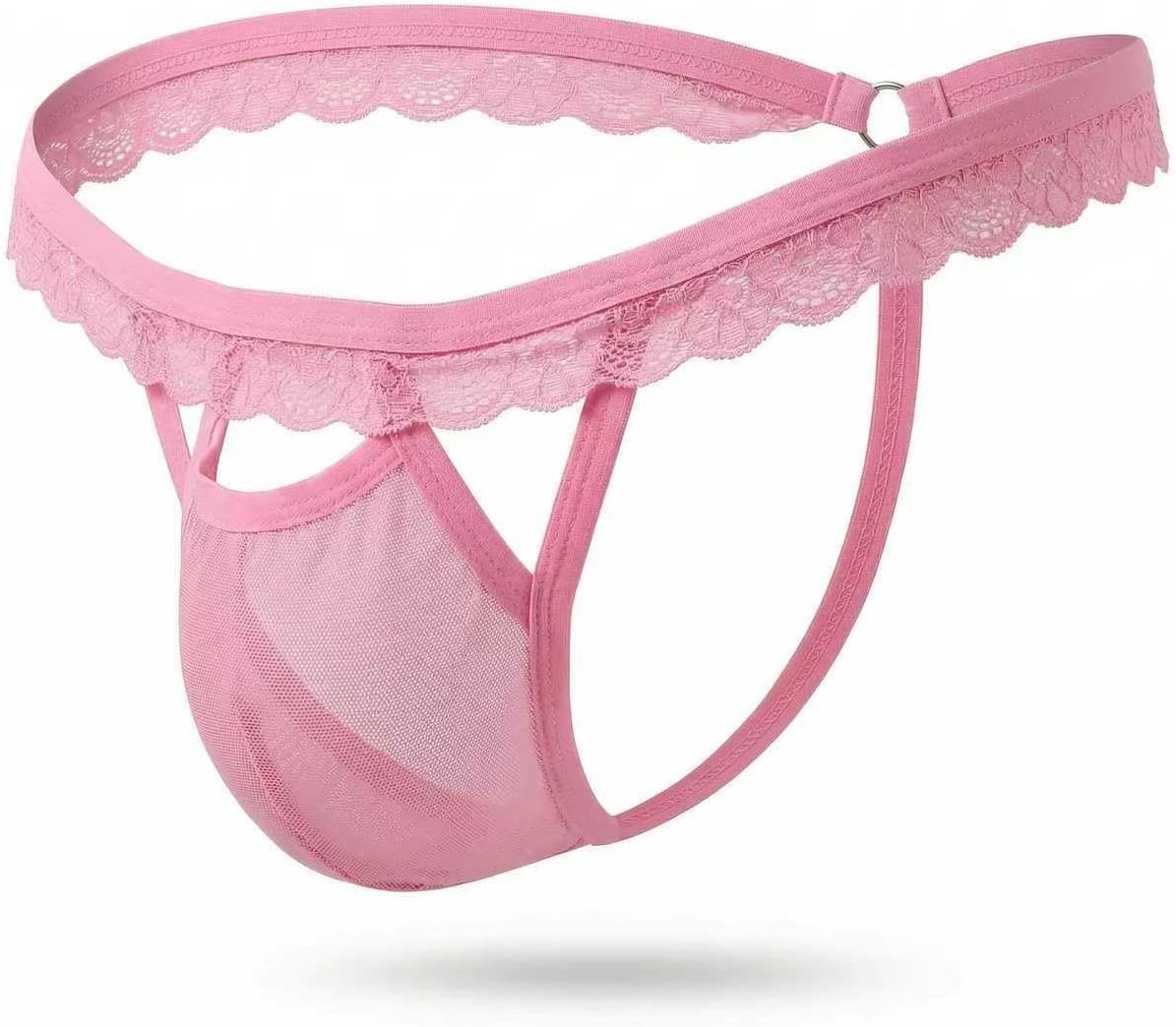 Men's Sissy Gay Bikini Briefs Sexy Lace Thongs T Back Bulge Pouch Panties Ultra G-String Thong Underwear