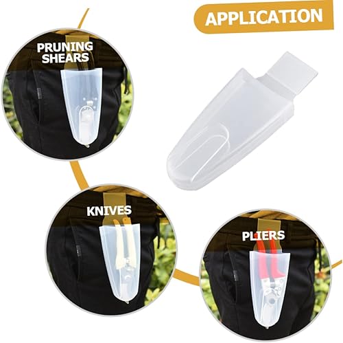 Miniatura 9 de Caja de tijeras transparente de 4 piezas, bolsa de alicates de cintura duradera para almacenamiento seguro de tijeras de jardín y podadoras,