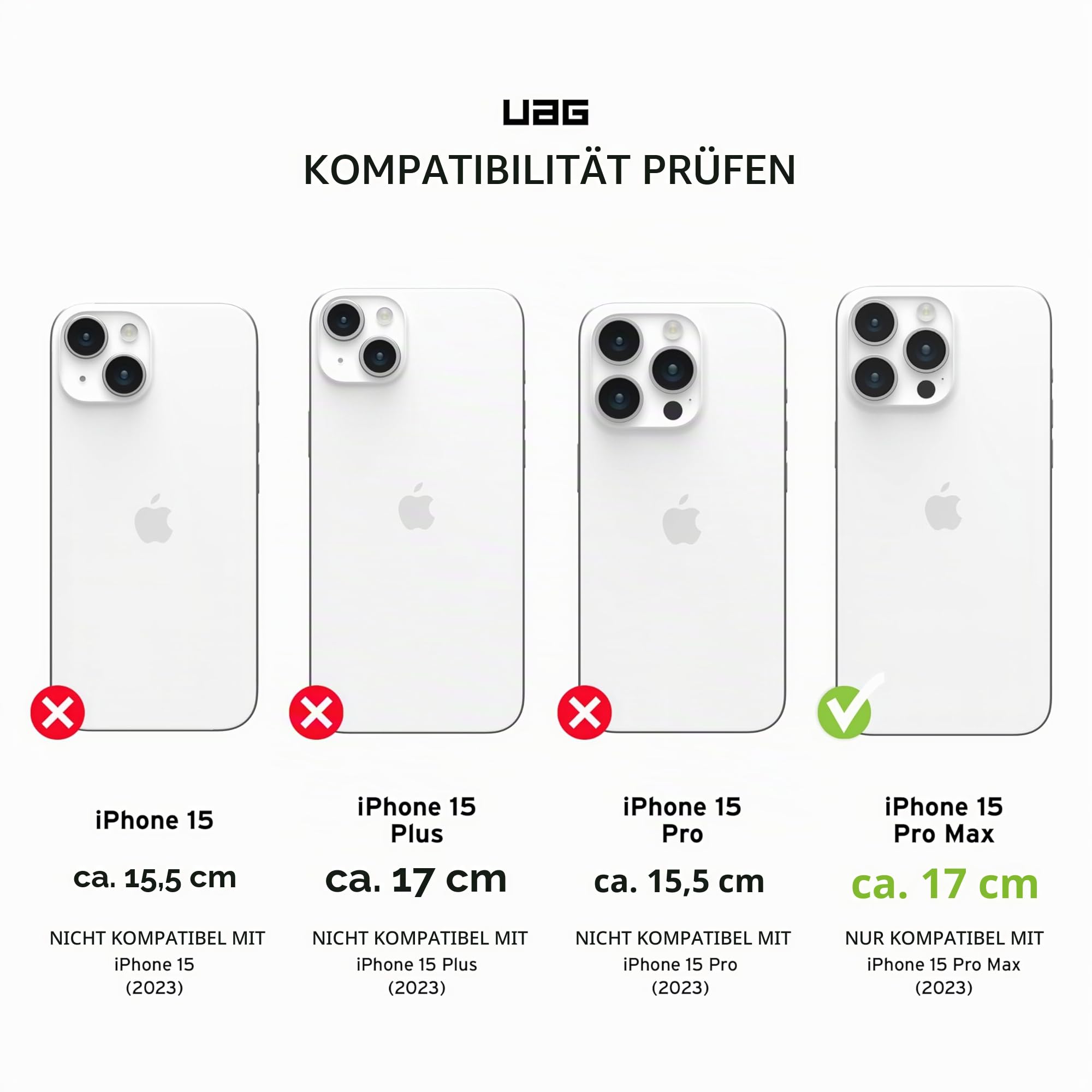 URBAN ARMOR GEAR UAG [Aktualisierte Ver] Kompatibel mit iPhone 15 Pro Max Hülle 6,7 Zoll Pathfinder Clear Ice/Silver Eingebauter Magnet Kompatibel mit MagSafe Charging Rugged Transparent Schutzhülle