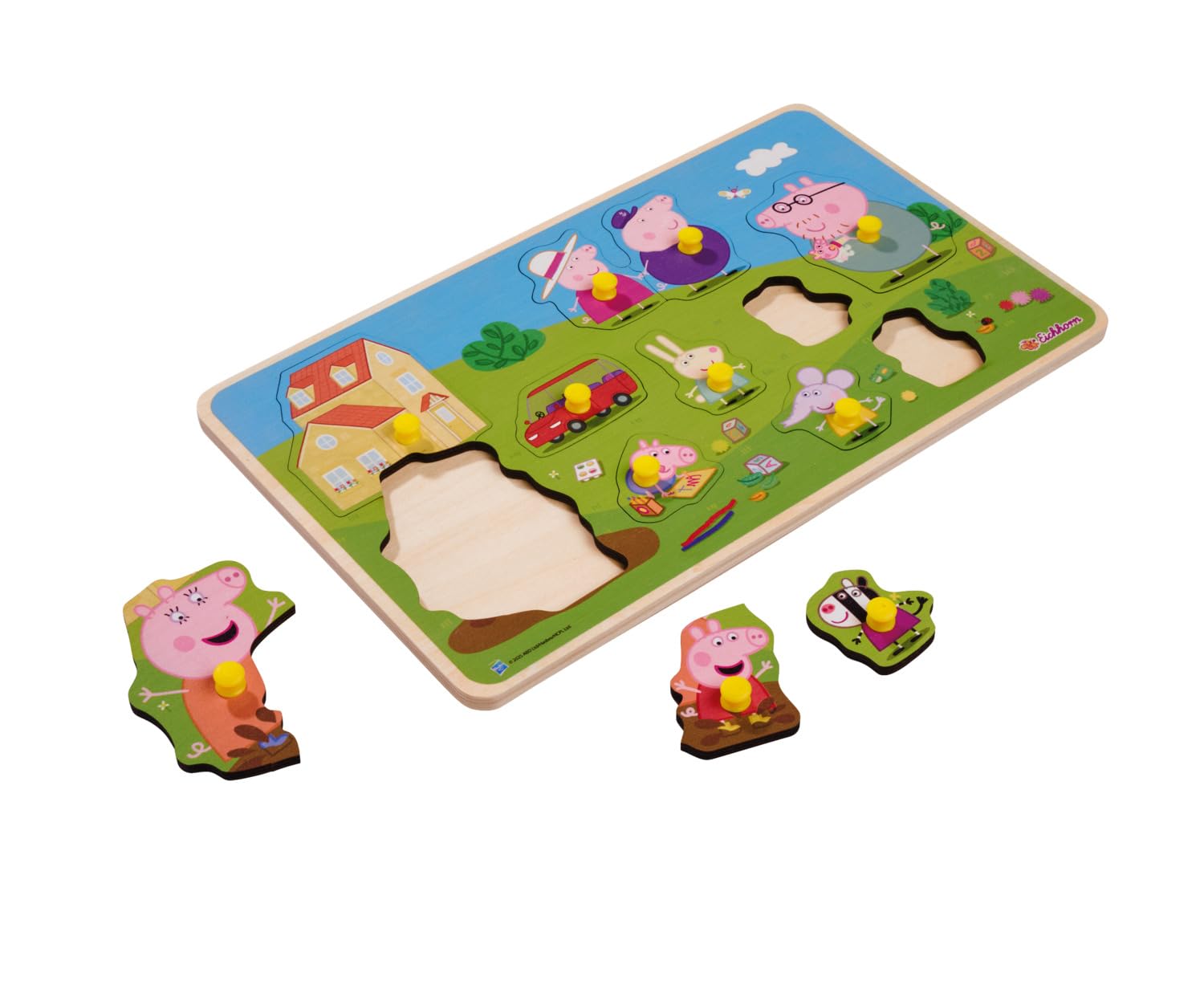 Eichhorn Peppa Pig Puzzle à emboîter en Bois 13 pièces 30 x 18 cm FSC