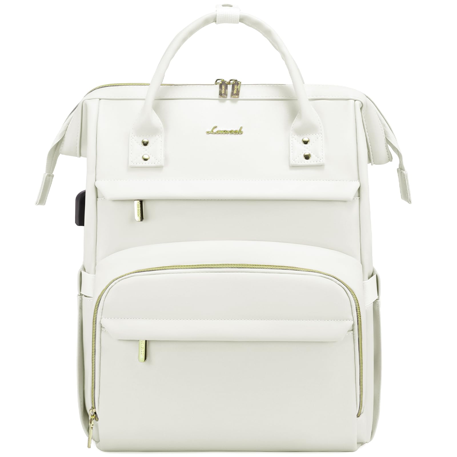 LOVEVOOK Leather Laptop Backpack for Women 17 inch,Travel Backpacks Purse Nurse Teacher Backpack Computer Laptop Bag,Professional College Business