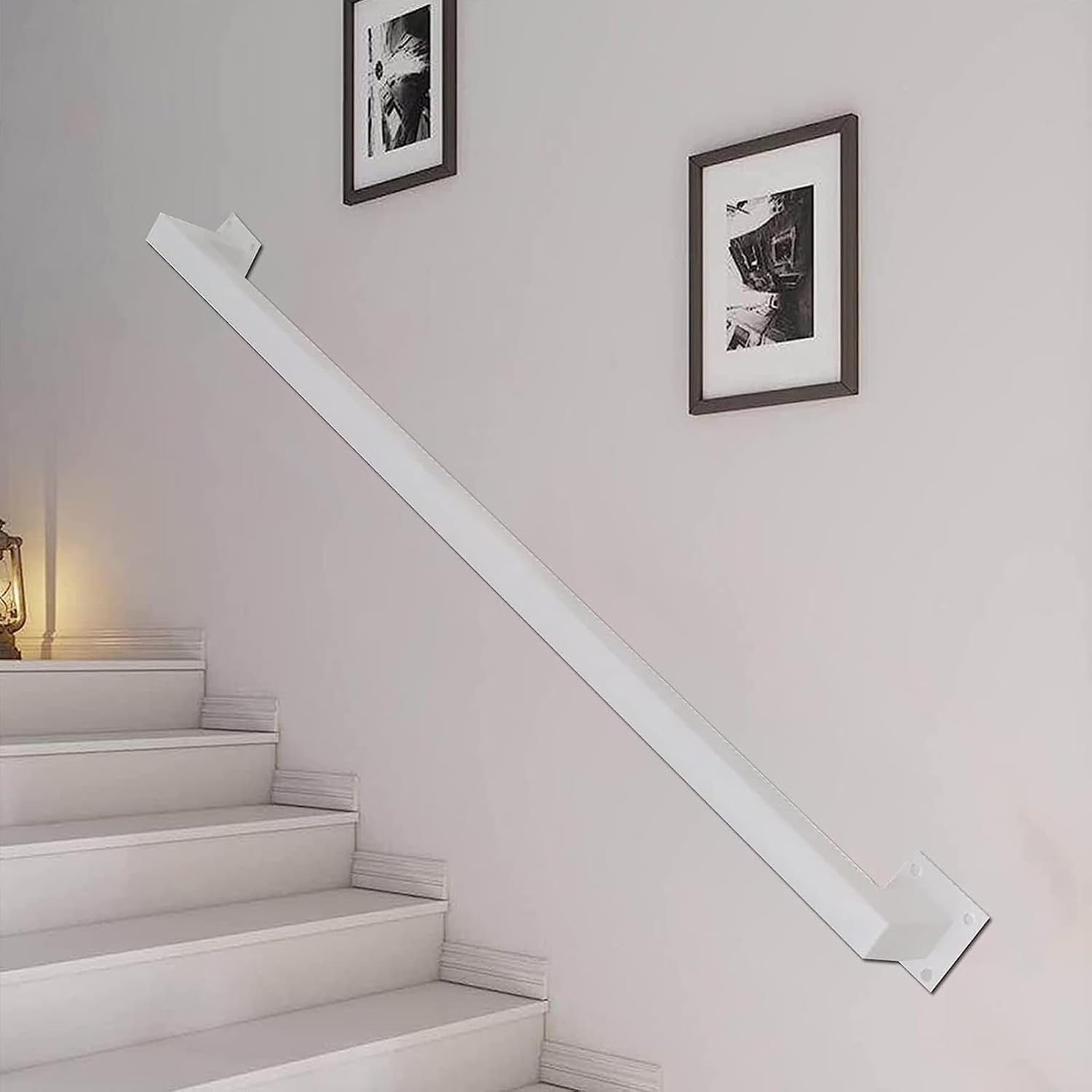 Kit barre d'appui de sécurité blanche pour sécuriser les marches de la maison